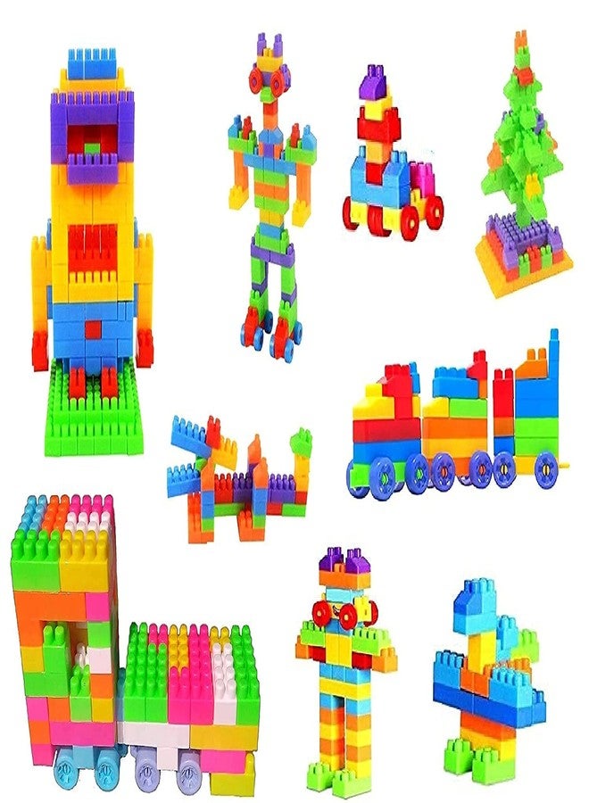PULSBERY Non-Toxic Big Size Building Blocks for Kids with Wheel, 200+ Pieces, Random Color(Building Block Toys for Kids) - Image 5